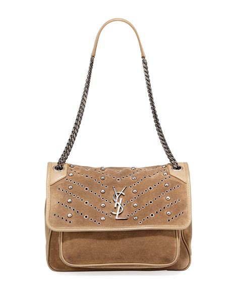 ysl monogram medium satchel|SAINT LAURENT Suede Monogram Medium Niki Chain Satchel .